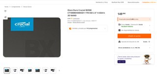 SSD Crucial 1TB (960GB) + Carcasa USB