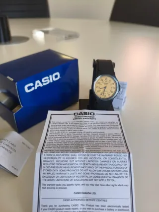 Casio MQ24-9B Reloj Beige y Negro