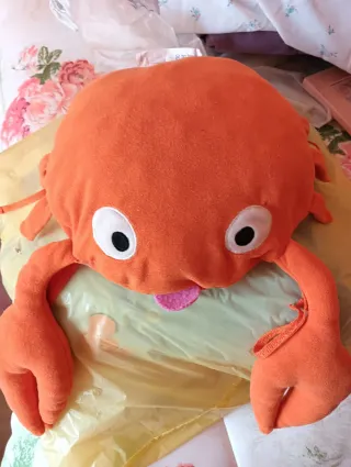 Cojín Peluche Cangrejo Naranja