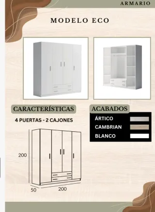 Armario blanco de madera