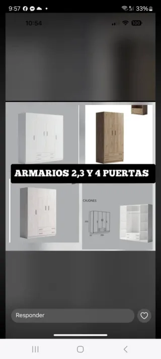 Armario blanco de madera