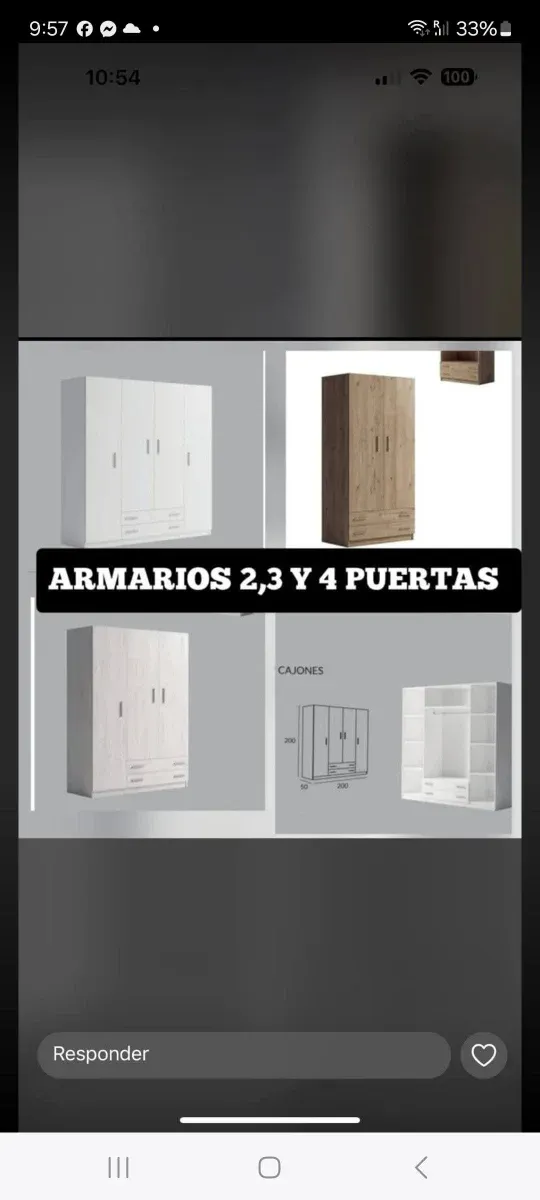 Armario blanco de madera