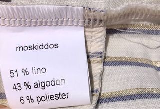 Pantalón lino algodón rayas ancho a media pierna M