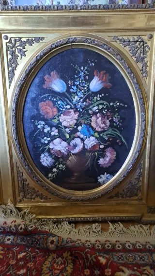 Cuadro floral antiguo