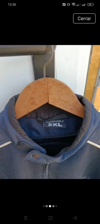 Chaqueta  moto de verano azul/gris XXL quarter mil