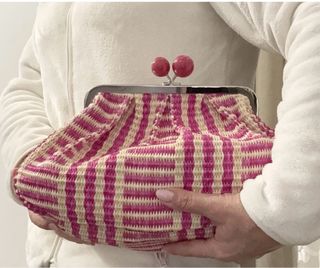 Max Mara Pasticcino Bag Rafia Beige/Rosa