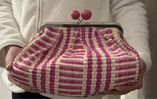 Max Mara Pasticcino Bag Rafia Beige/Rosa