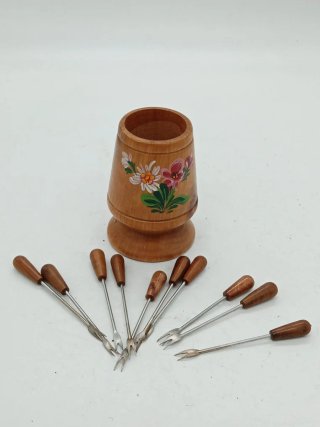 Set forchettine vintage con portacoltelli