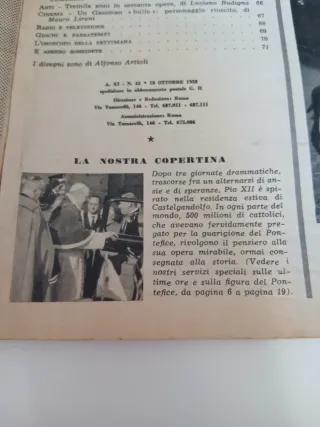Rivista La Settimana Incom 18/10/58