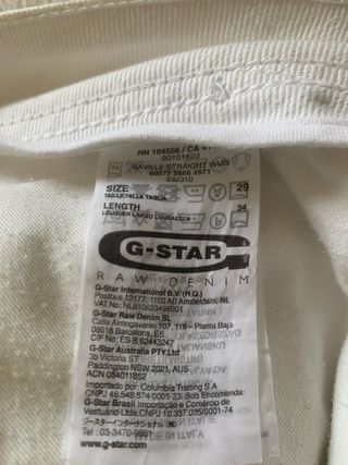 Pantalones G-Star RAW blancos