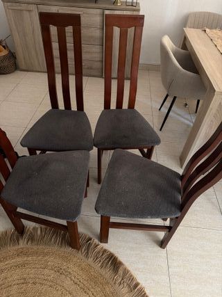Juego de 4 sillas de comedor de madera