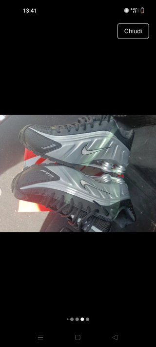 Nike Shox R4 Silver/Black Taglia 44