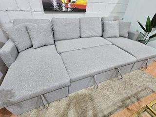 Sofá Cama Modular de 287cm con Doble Arcón