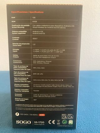A estrenar Proyector SOGO Multiángulo SS-1720