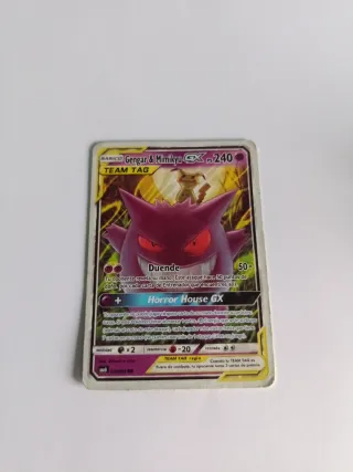 Carta Pokémon Gengar & Mimikyu GX TEAM TAG