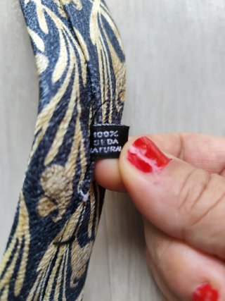 Corbata vintage seda hombre azul y oro uomo seta