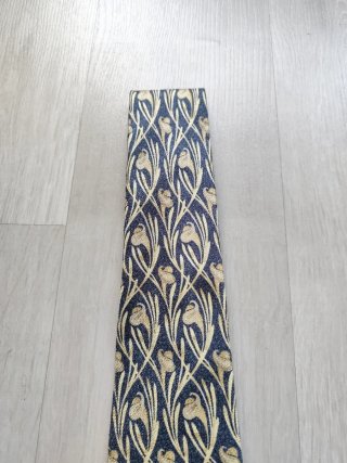 Corbata vintage seda hombre azul y oro uomo seta