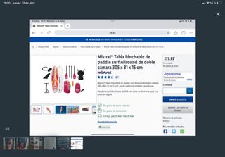 Tabla Padel Surf Hinchable Mistral Allround