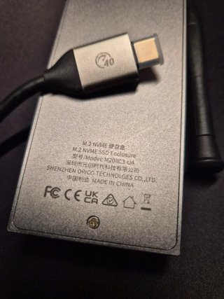 Carcasa Orico M.2 NVMe SSD 40Gbps Aluminio