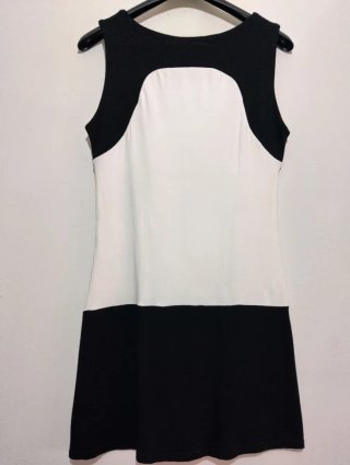 Abito corto Laura Aime nero e bianco taglia S