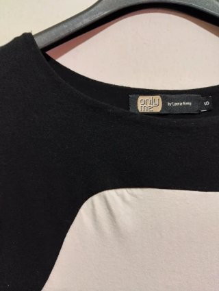 Abito corto Laura Aime nero e bianco taglia S