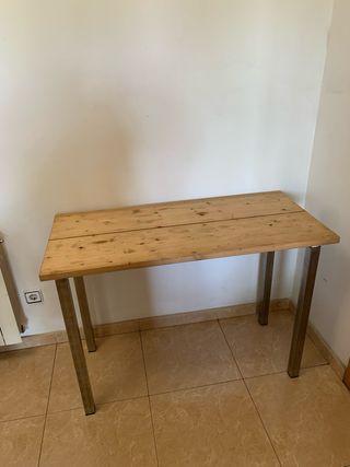 Mesa de trabajo madera y metal Medidas: 108x50x77