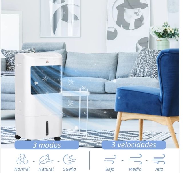 Enfriador Aire HOMCOM 3 Velocidades