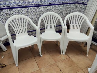 Sillas Terraza Blancas 6 unidades