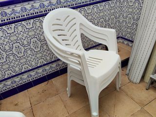 Sillas Terraza Blancas 6 unidades