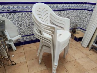 Sillas Terraza Blancas 6 unidades