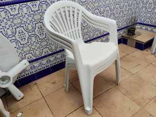 Sillas Terraza Blancas 6 unidades