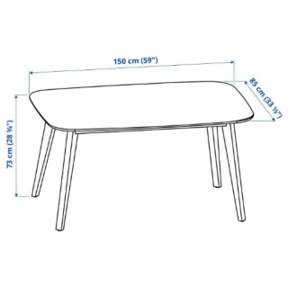 Mesa Ikea Nordmyra 150x85