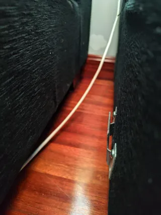 Sofá Chaiselongue Negro Tela