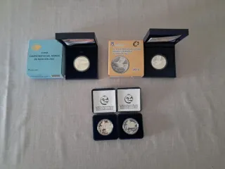 Lote 4 monedas plata España y Bélgica Negociables