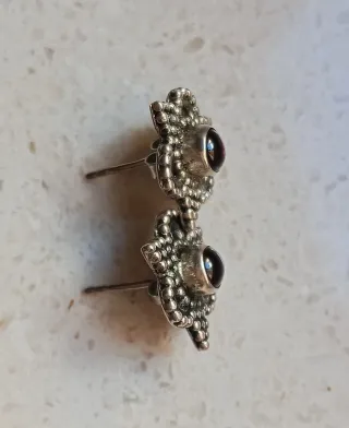Orecchini Argento e Granato Naturale