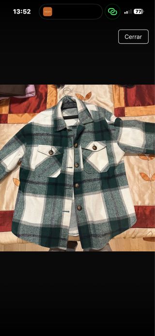 Chaqueta Shein cuadros verde y blanco