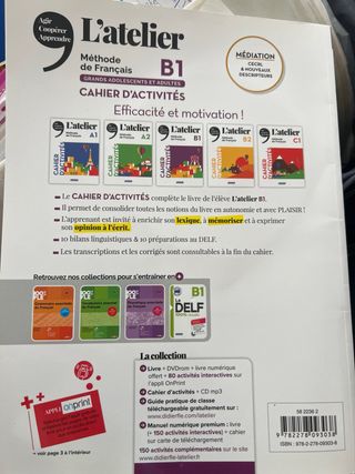L'atelier niv .B1 (éd.2020) - Livre + DVDrom