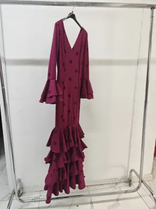 Vestido Flamenco Lunares Blanco y Negro Nuevo