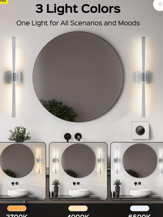 LÁMPARA LED ESPEJO PLATEADO AJUSTABLE 62 CM