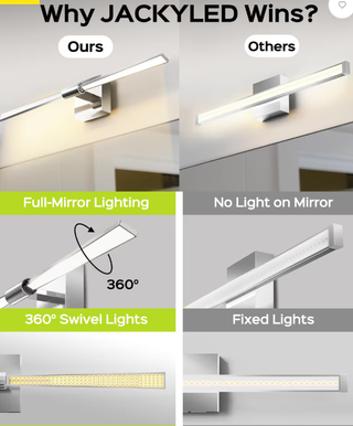 LÁMPARA LED ESPEJO PLATEADO AJUSTABLE 62 CM