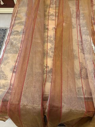 Cortinas rayas doradas transparentes