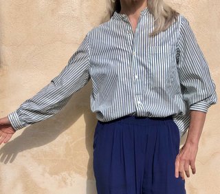 Camisa Henley Rayas Azules y Verdes Soeur