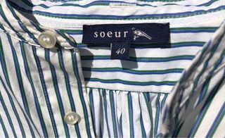 Camisa Henley Rayas Azules y Verdes Soeur