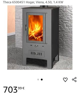 Estufa de leña Theca 450 Viena Ecodesign 15,7 Kw