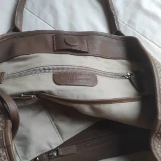 Bolso Adolfo Domínguez Piel y Rafia Marrón