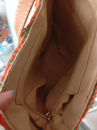 Capazo playa crochet floral beige multicolor