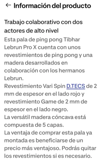 PALA PING - PONG LEBRUN PRO X 5* ITTF