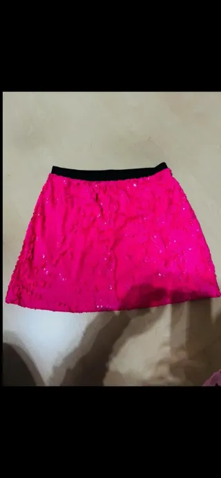 Gonna paillettes fucsia taglia L