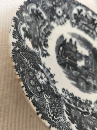 Plato La Cartuja Azul y Blanco