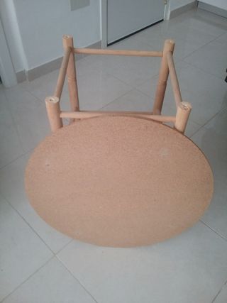 Mesa camilla redonda de madera